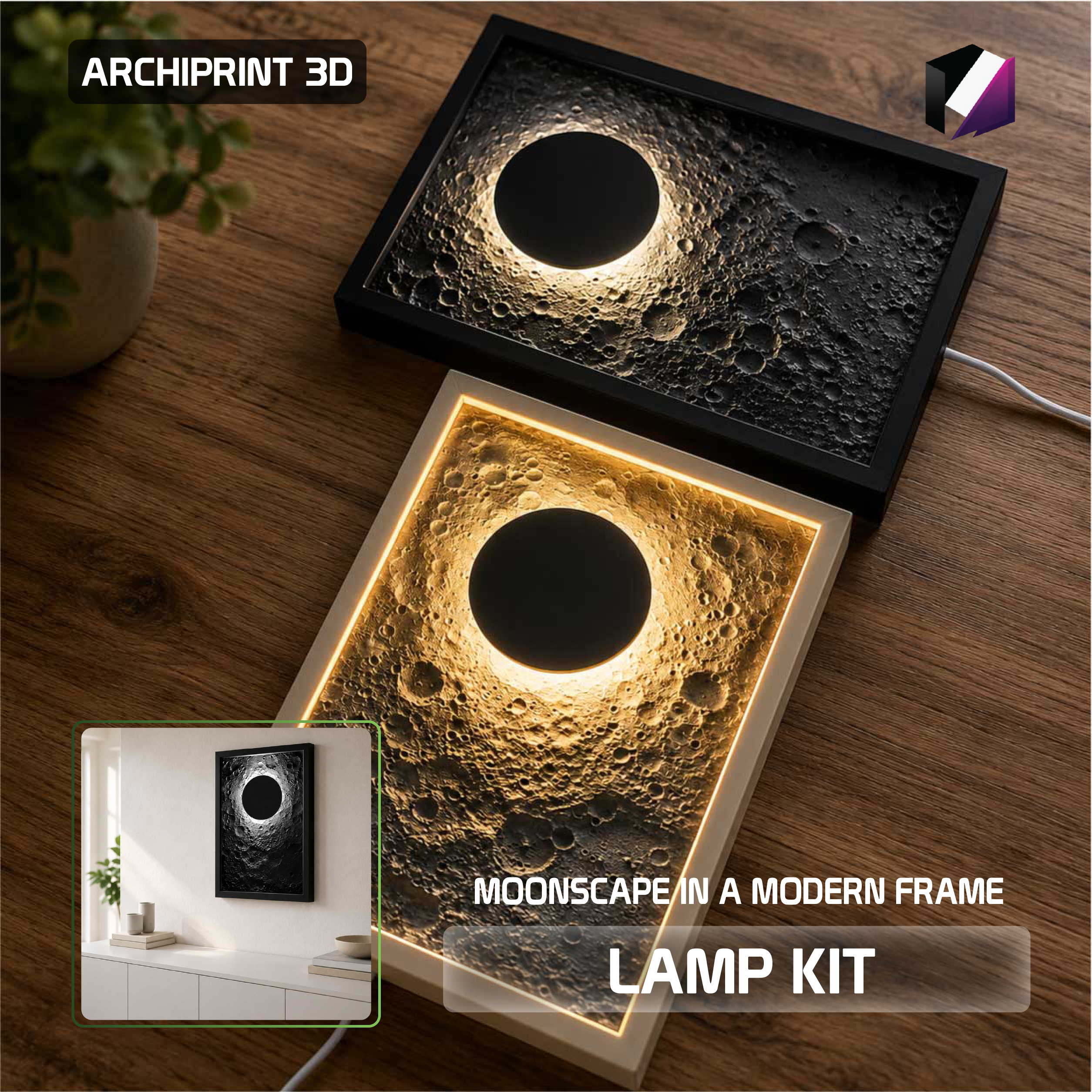 Moonscape Modern Frame Lamp Kit