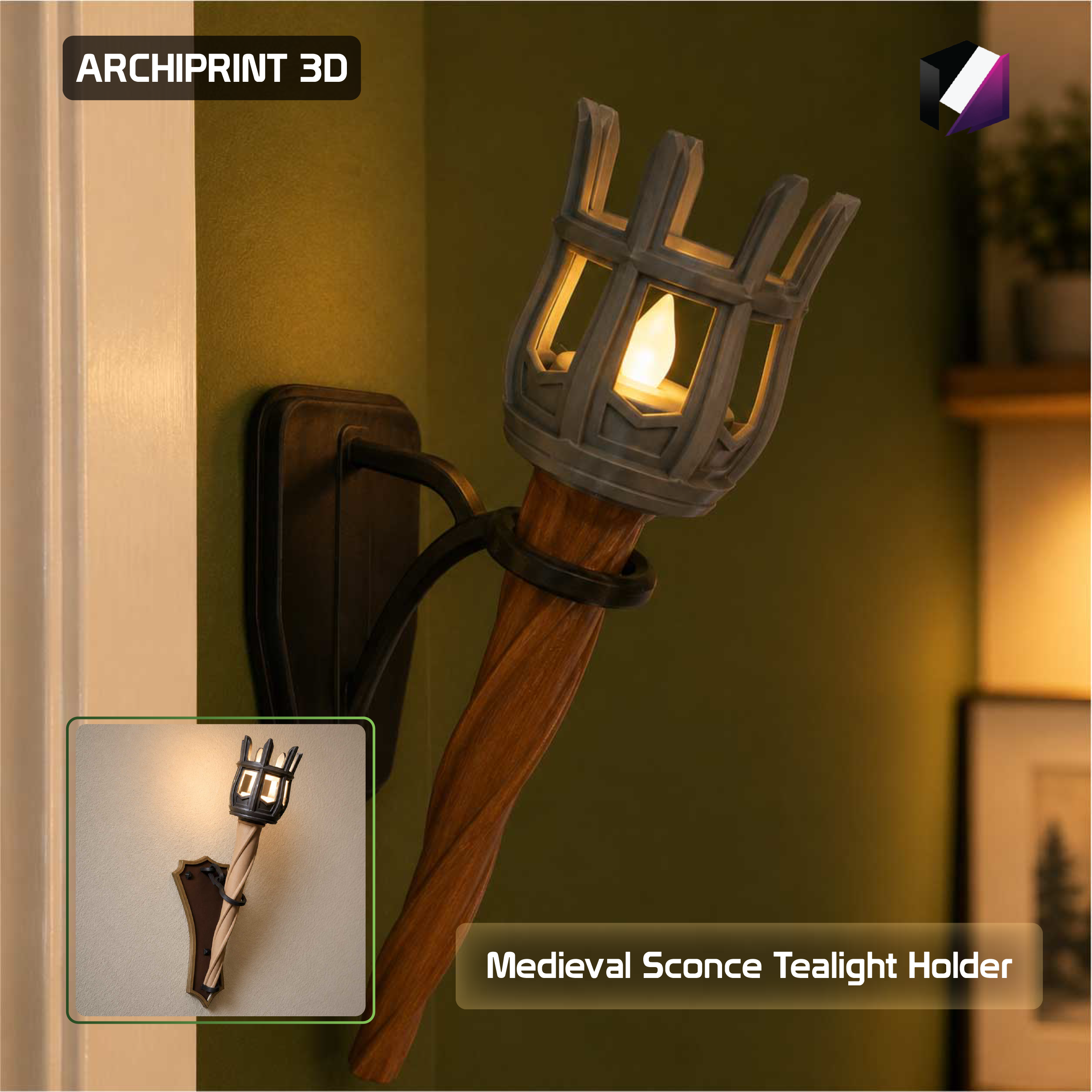Medieval Sconce LED Tealight Holder | Home Decorator Lamp